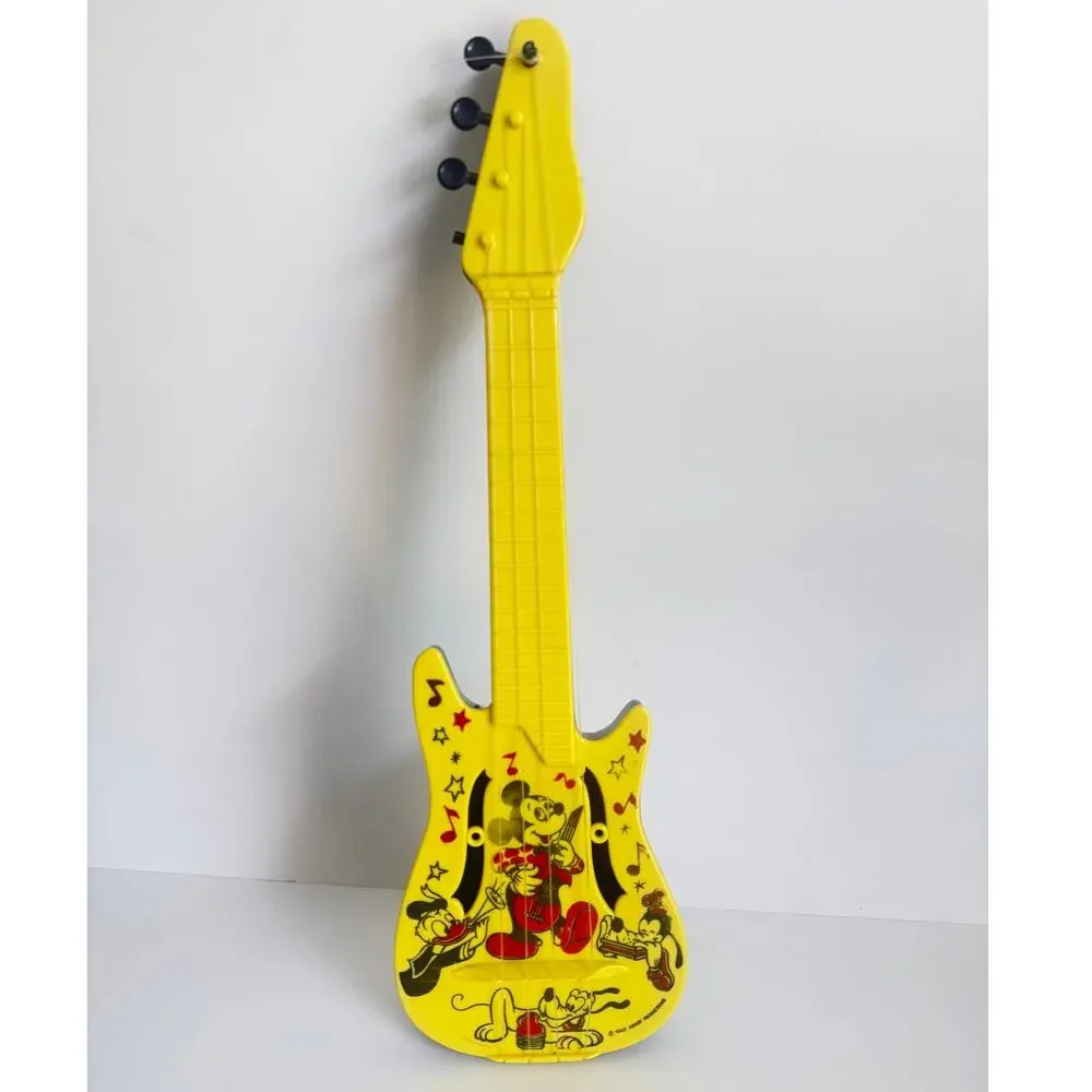 Vintage Walt Disney Mickey Mouse Plastic Guitar Toy 1970's Carnival Toys